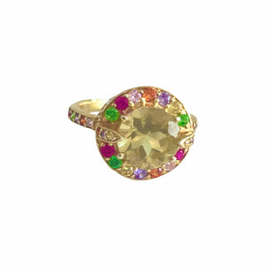 Twin Elegance Ring Round Citrine / Large - 12mm Stone / 9 Candy Crush Gemstone Ring 18k sterling vermeil demi-fine jewelry