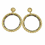 Gemstone Circles Large Door Knocker Hoops 18k sterling vermeil demi-fine jewelry