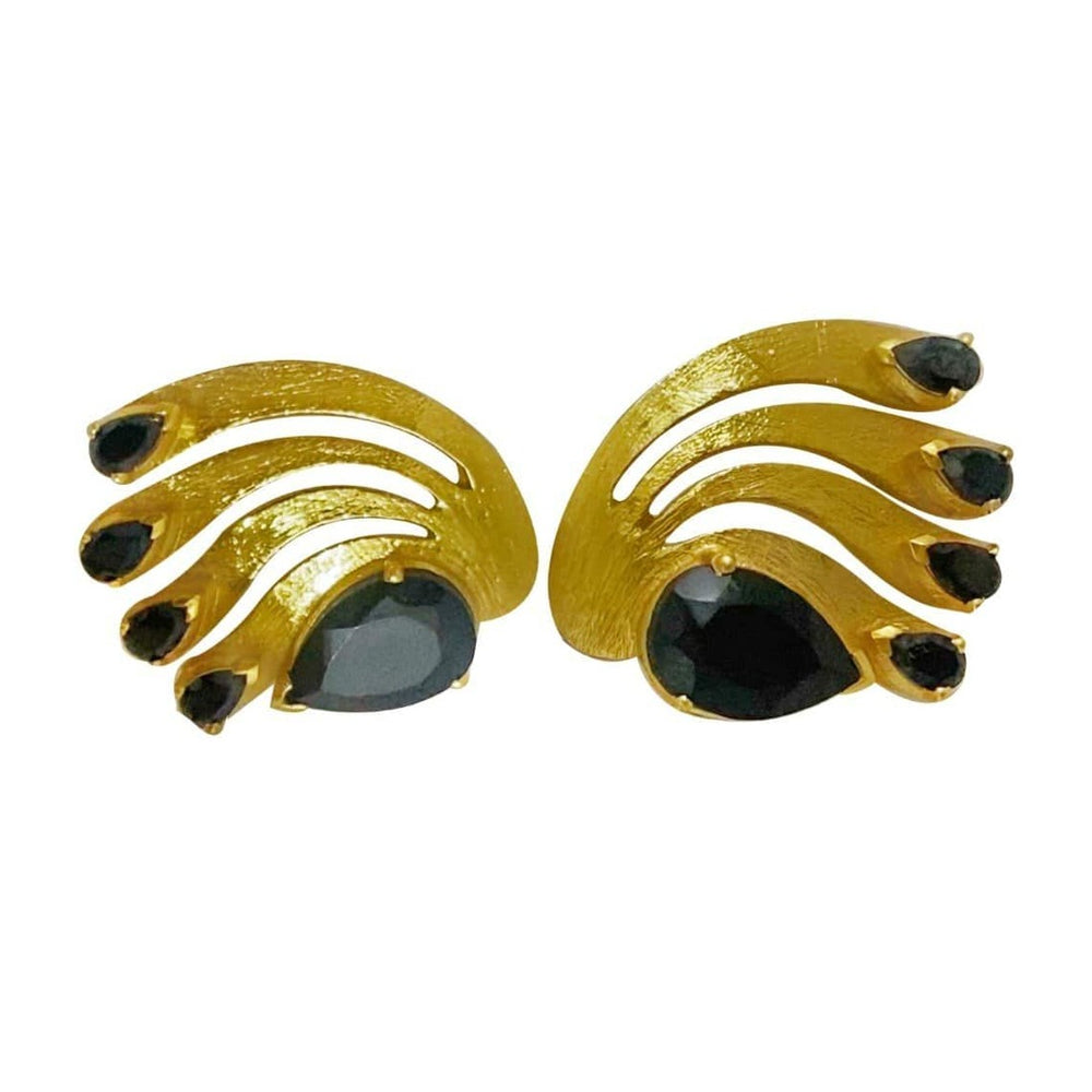 Twin Elegance Earrings Black Onyx Pear Post Earring 18k sterling vermeil demi-fine jewelry
