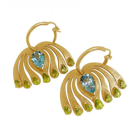 Peacock hoop earrings discount