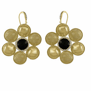 Twin Elegance Earrings Gold Black Onyx Happiness Delight Dangles 18k sterling vermeil demi-fine jewelry