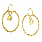 Twin Elegance Earrings Gold Cannon Buds Charm Hoops 18k sterling vermeil demi-fine jewelry