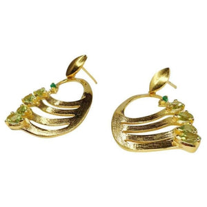 Twin Elegance Earrings Peacock Silhouette Earrings 18k sterling vermeil demi-fine jewelry